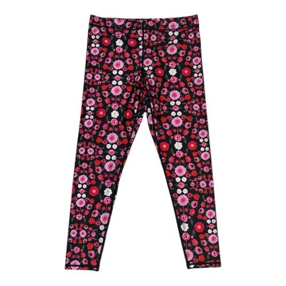 Terez L Tall Band Performance Leggings Pink Floral Fantasy Printed HighWaist Gym - Picture 4 of 13
